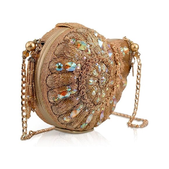 Gold Coast Sea Shell Crossbody Handbag Mary Frances Gold Coast Crossbody Handbag Nautilus Mermaid Jewelry Bag Purse NEW